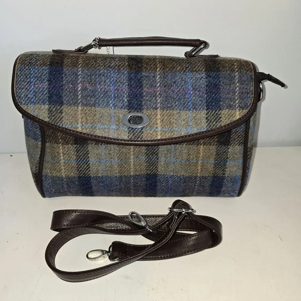 Harris Tweed Satchel Bag Wool - Calder Glen Appin Of Scotland Col58